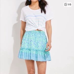 Vineyard Vines Blue and Green Mini Skirt